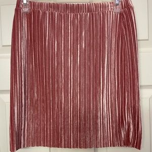 Pink velvet skirt